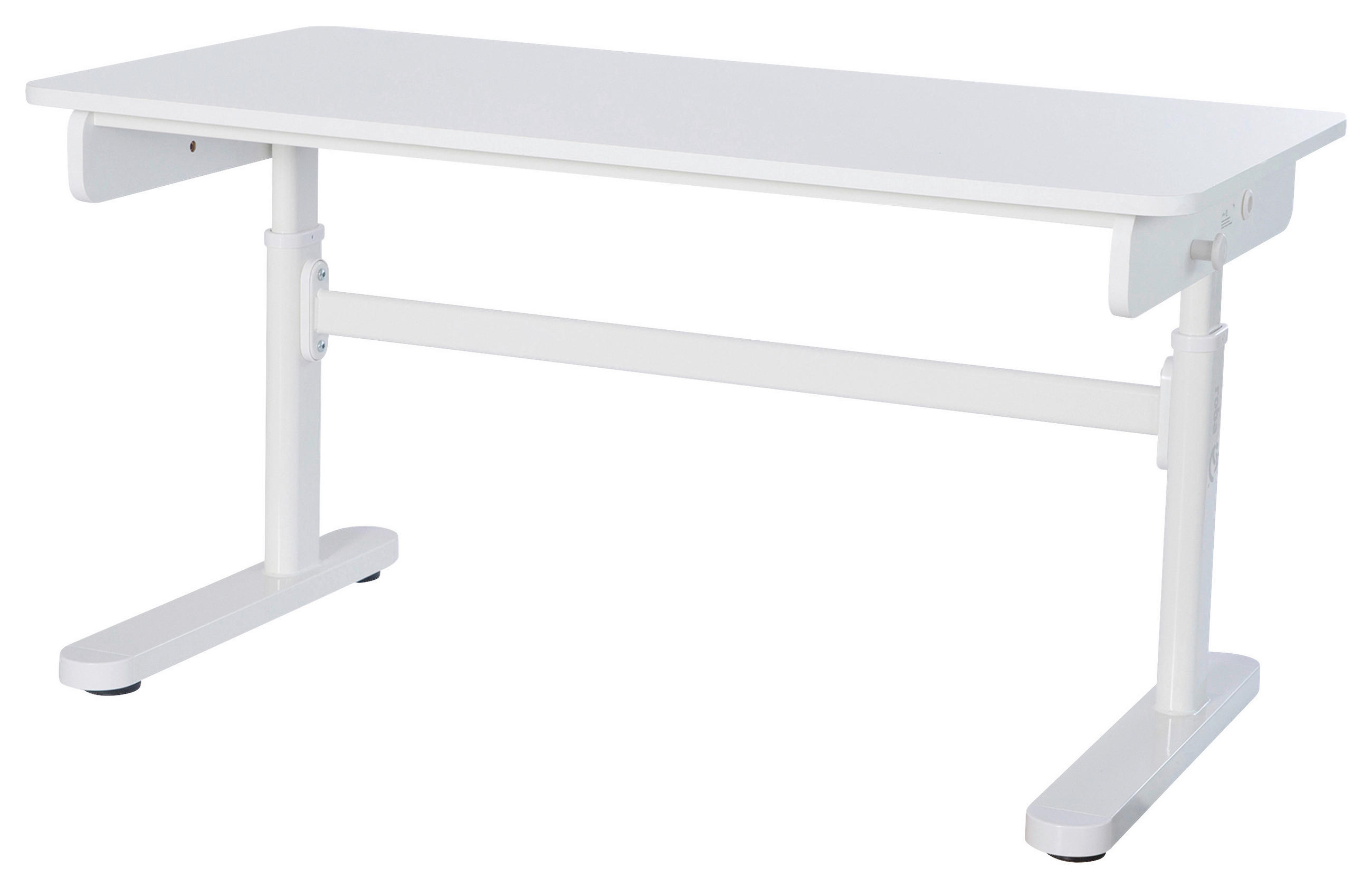 SCHREIBTISCH  Weiß höhenverstellbar  - Weiß, MODERN, Holzwerkstoff/Metall (109,5/62-78/60cm) - Roba