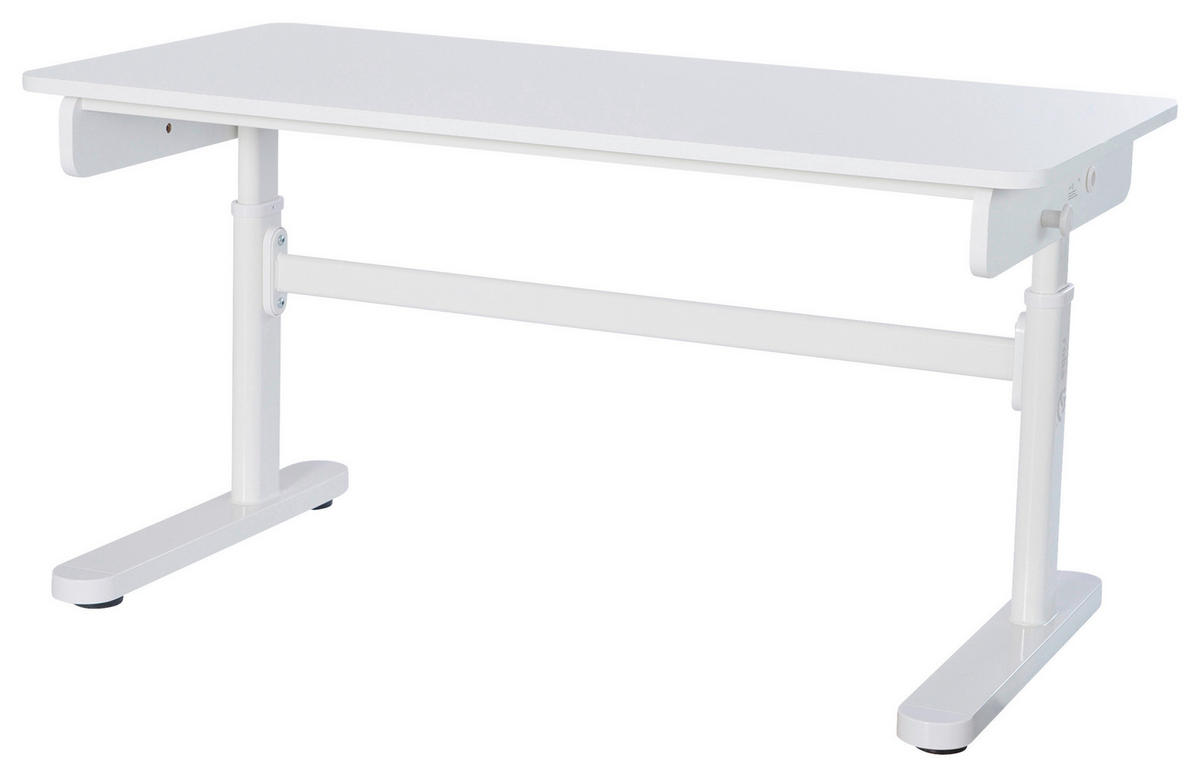SCHREIBTISCH  Weiß höhenverstellbar  - Weiß, MODERN, Holzwerkstoff/Metall (109,5/62-78/60cm) - Roba