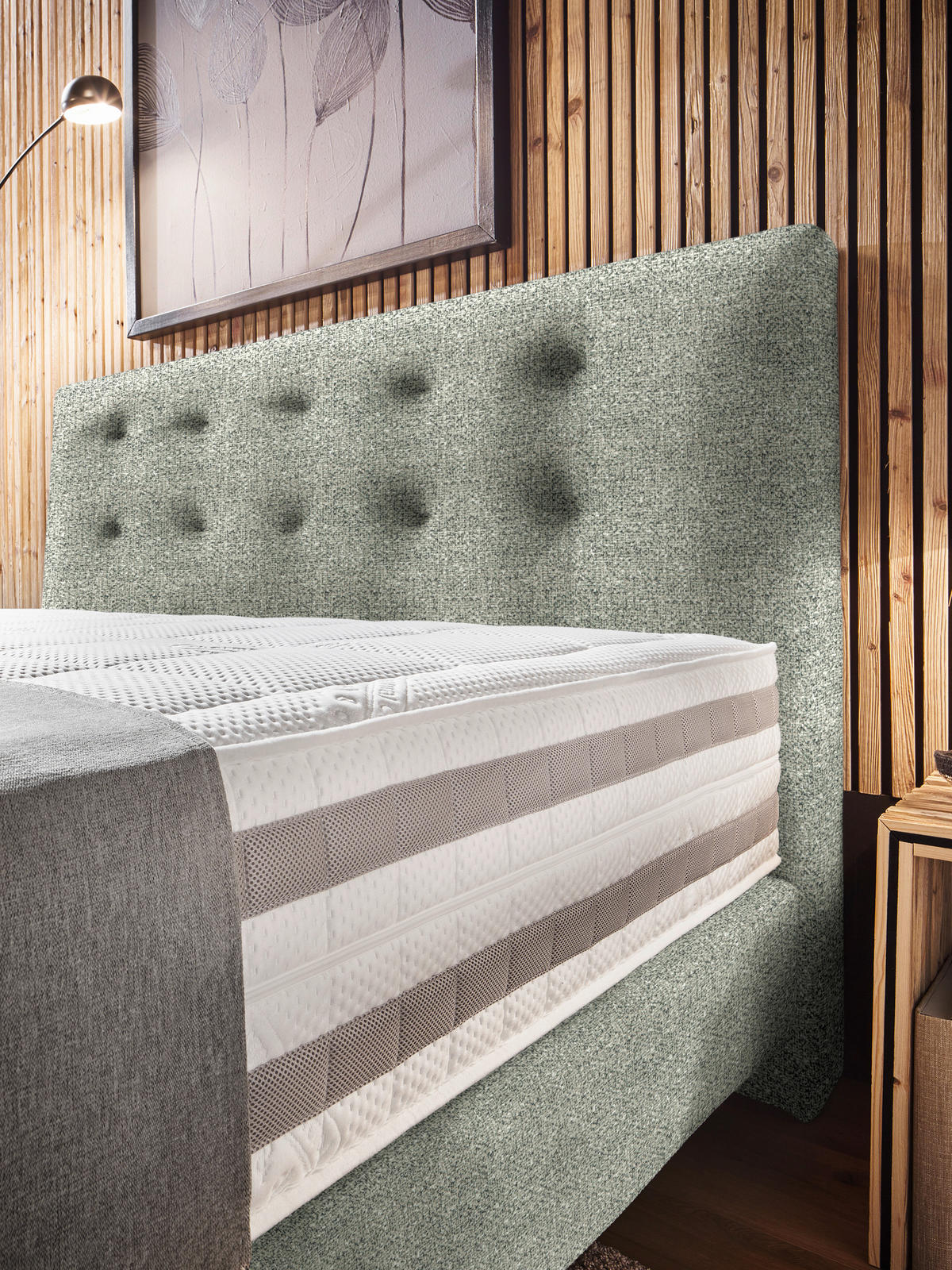 BOXSPRINGBETT 160/200 cm  in Beige  - Beige, KONVENTIONELL, Holz/Textil (160/200cm) - Dieter Knoll