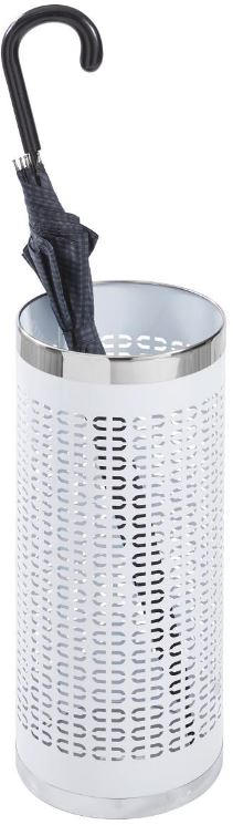 SCHIRMSTÄNDER Metall Weiß, Edelstahlfarben  - Edelstahlfarben/Weiß, Design, Metall (23/50cm) - Xora