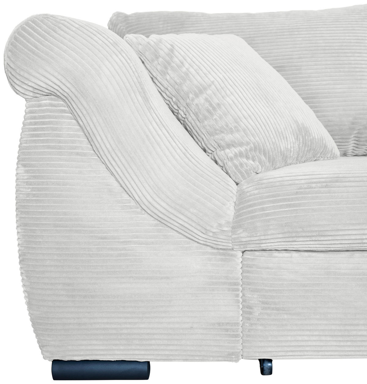 ECKSOFA Hellgrau Cord  - Hellgrau/Schwarz, KONVENTIONELL, Textil/Metall (258/168cm) - Carryhome