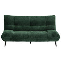 2-SITZER-SOFA in Mikrofaser Dunkelgrün  - Dunkelgrün/Schwarz, KONVENTIONELL, Textil/Metall (198/100/101cm) - Hom`in