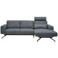 ECKSOFA  in Struktur Dunkelgrau  262/157 cm  - Dunkelgrau/Schwarz, Design, Textil/Metall (262/157cm) - Novel