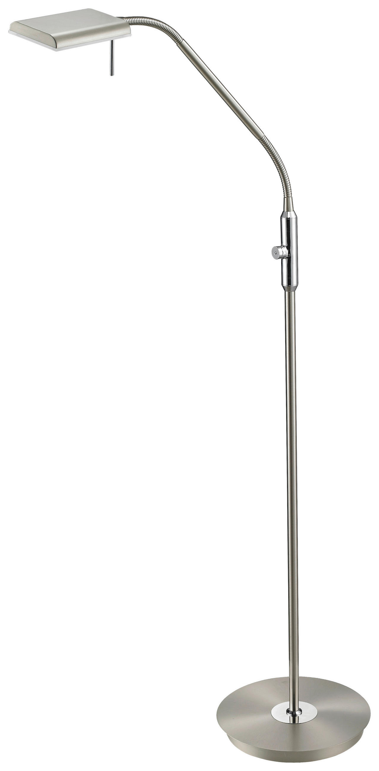 LED-STEHLEUCHTE - Nickelfarben, Design, Kunststoff/Metall (27/27/135cm) - Trio Leuchten