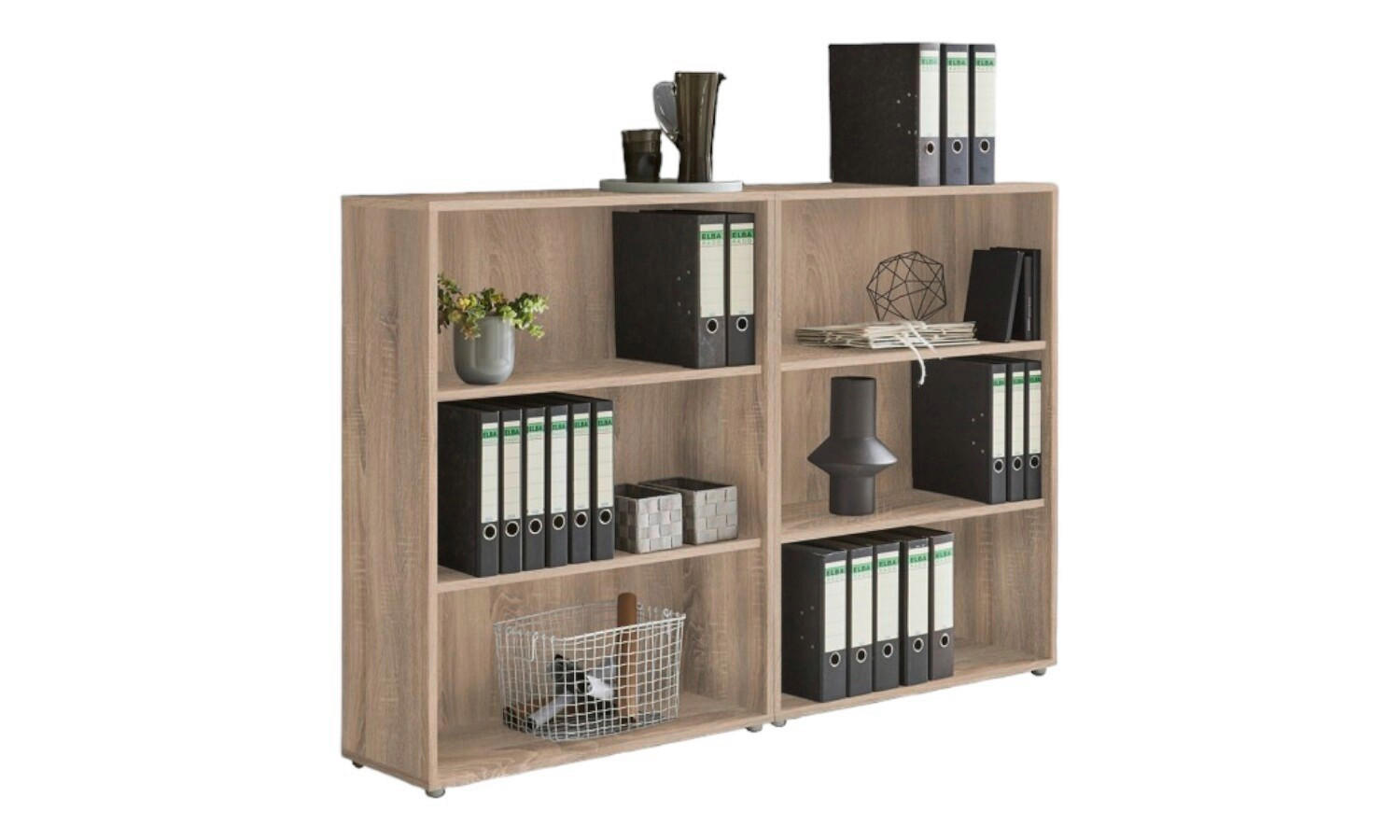 AKTENREGAL 168,8/113,6/33 cm  - Silberfarben/Sonoma Eiche, MODERN, Holzwerkstoff (168,8/113,6/33cm) - MID.YOU