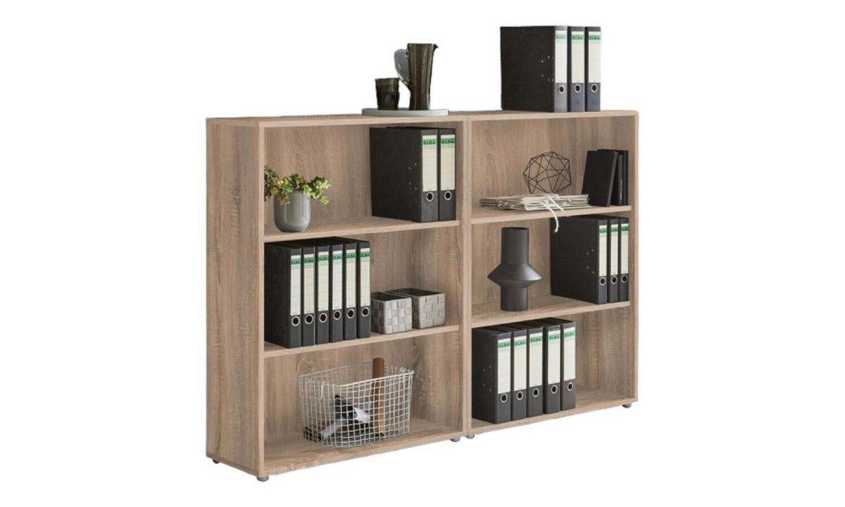 AKTENREGAL 168,8/113,6/33 cm  - Silberfarben/Sonoma Eiche, MODERN, Holzwerkstoff (168,8/113,6/33cm) - MID.YOU