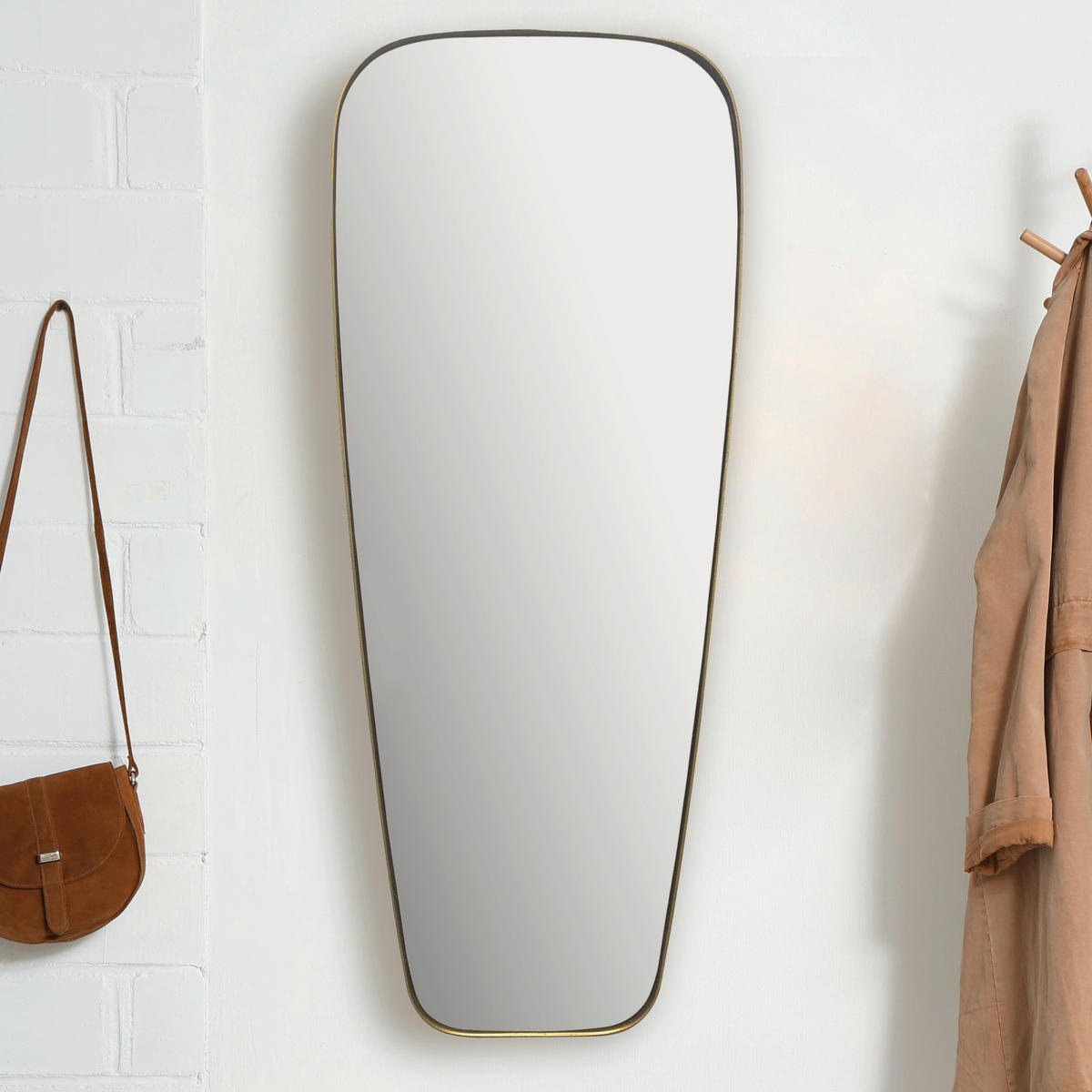 STENSKO OGLEDALO, 38/100/2,5 cm steklo  - zlate barve, Design, kovina/steklo (38/100/2,5cm) - MID.YOU