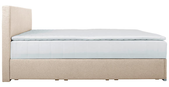 BOXBETT 90/200 cm in Beige - Chromfarben/Beige, KONVENTIONELL, Kunststoff/Textil (90/200cm) - Carryhome