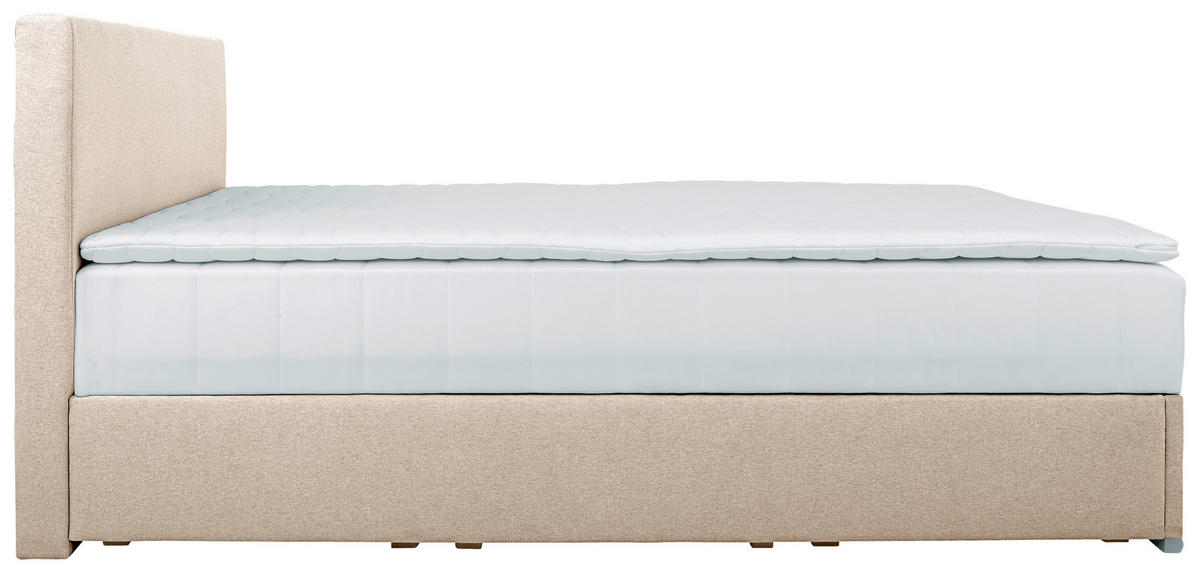 BOXBETT 90/200 cm  in Beige  - Chromfarben/Beige, KONVENTIONELL, Kunststoff/Textil (90/200cm) - Carryhome