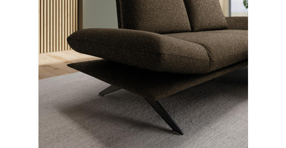 ECKSOFA  in Flachgewebe Dunkelbraun  234/155 cm  - Dunkelbraun/Schwarz, Design, Textil/Metall (234/155cm) - Dieter Knoll