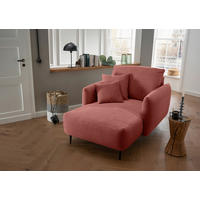 XXL-SESSEL Cord Koralle    - Koralle/Schwarz, Design, Textil/Metall (112/95/158cm) - Livetastic