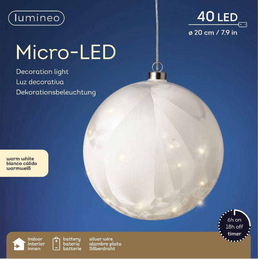 UKRASNA LED LAMPA - srebrna, Osnovno, plastika (20cm)