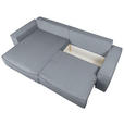 ECKSOFA Dunkelgrau Cord  - Dunkelgrau/Schwarz, KONVENTIONELL, Kunststoff/Textil (148/265cm) - Carryhome