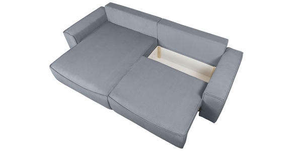 ECKSOFA Dunkelgrau Cord - Dunkelgrau/Schwarz, KONVENTIONELL, Kunststoff/Textil (148/265cm) - Carryhome