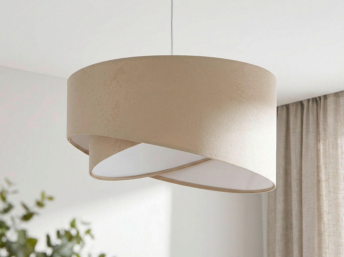 HÄNGELEUCHTE Galaxy 50/93 cm   - Beige/Weiß, Design, Kunststoff/Textil (50/93cm)