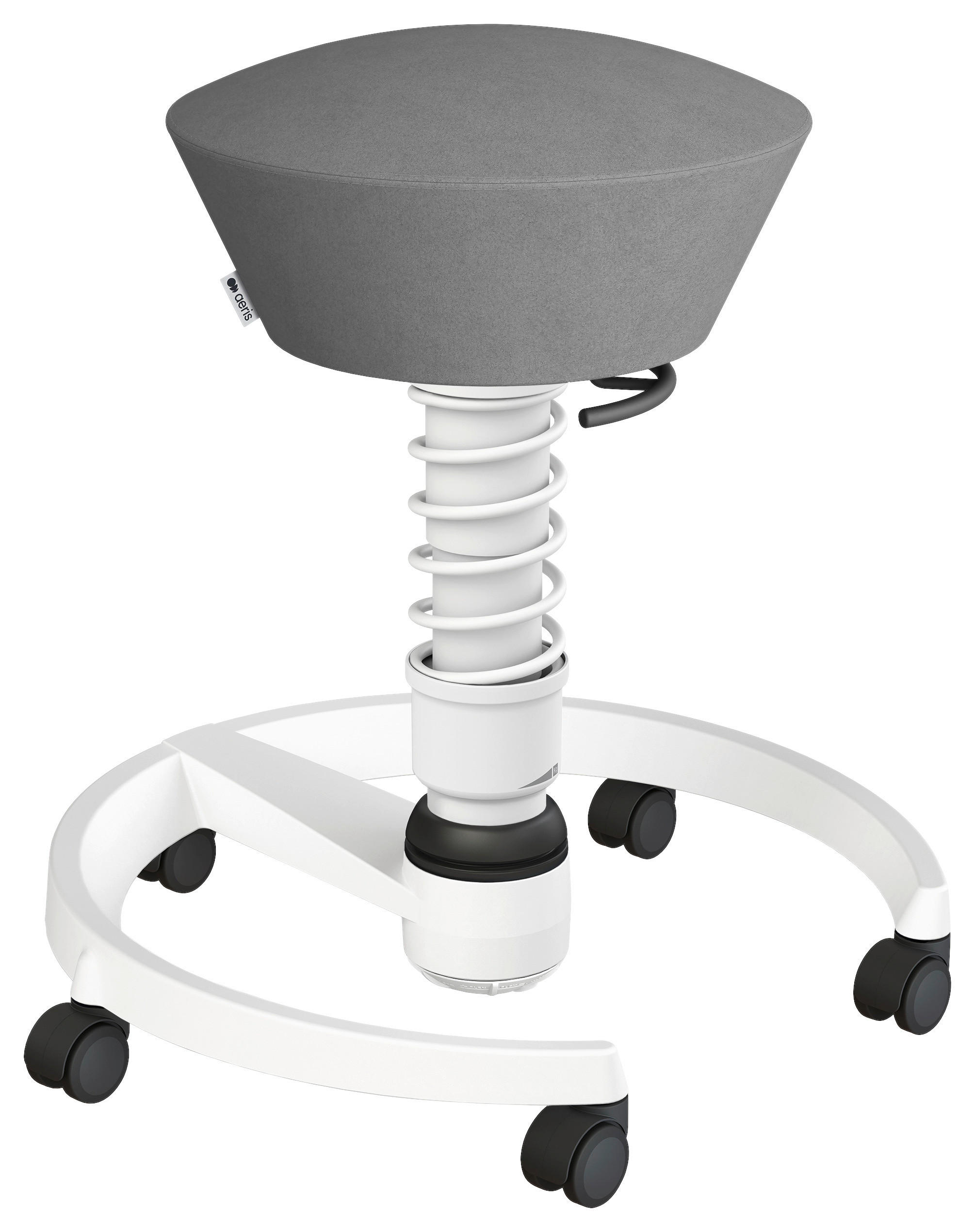 BÜROHOCKER Mikrofaser Grau, Weiß  - Weiß/Grau, Basics, Kunststoff/Textil (55/45,66/55cm) - Aeris