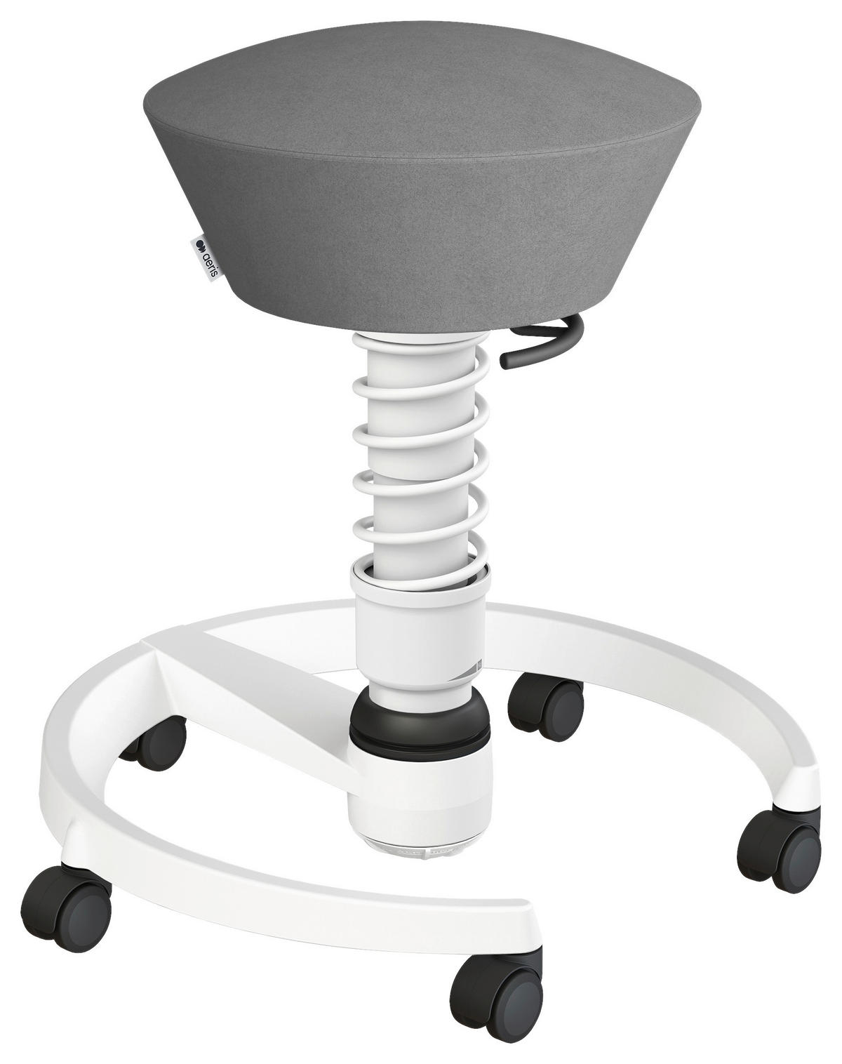 BÜROHOCKER Mikrofaser Grau, Weiß  - Weiß/Grau, Basics, Kunststoff/Textil (55/45,66/55cm) - Aeris