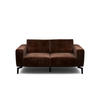2-SITZER-SOFA Samt Braun  - Schwarz/Braun, Design, Textil/Metall (180/86/86-94cm) - SENSOO