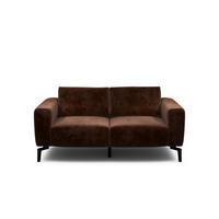 2-SITZER-SOFA Samt Braun  - Schwarz/Braun, Design, Textil/Metall (180/86/86-94cm) - SENSOO