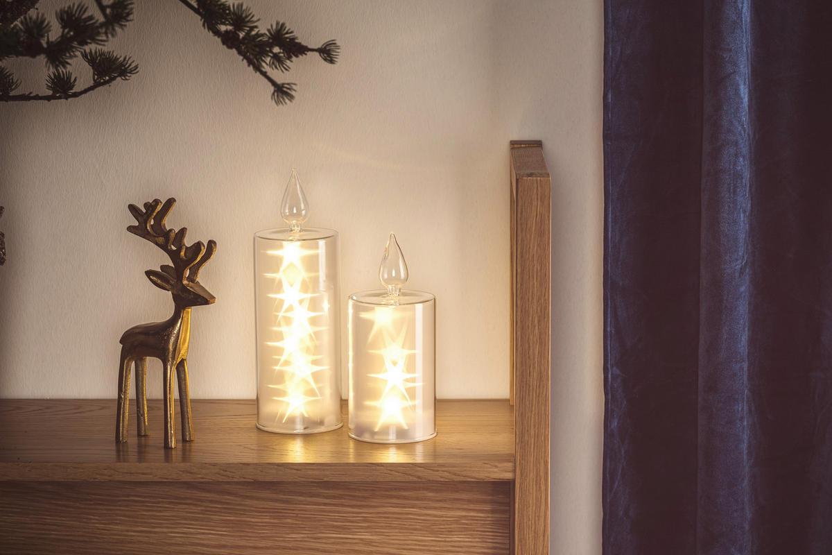 LED-KERZE - Weiß, Basics, Glas/Kunststoff (9/21/9cm) - Leonardo