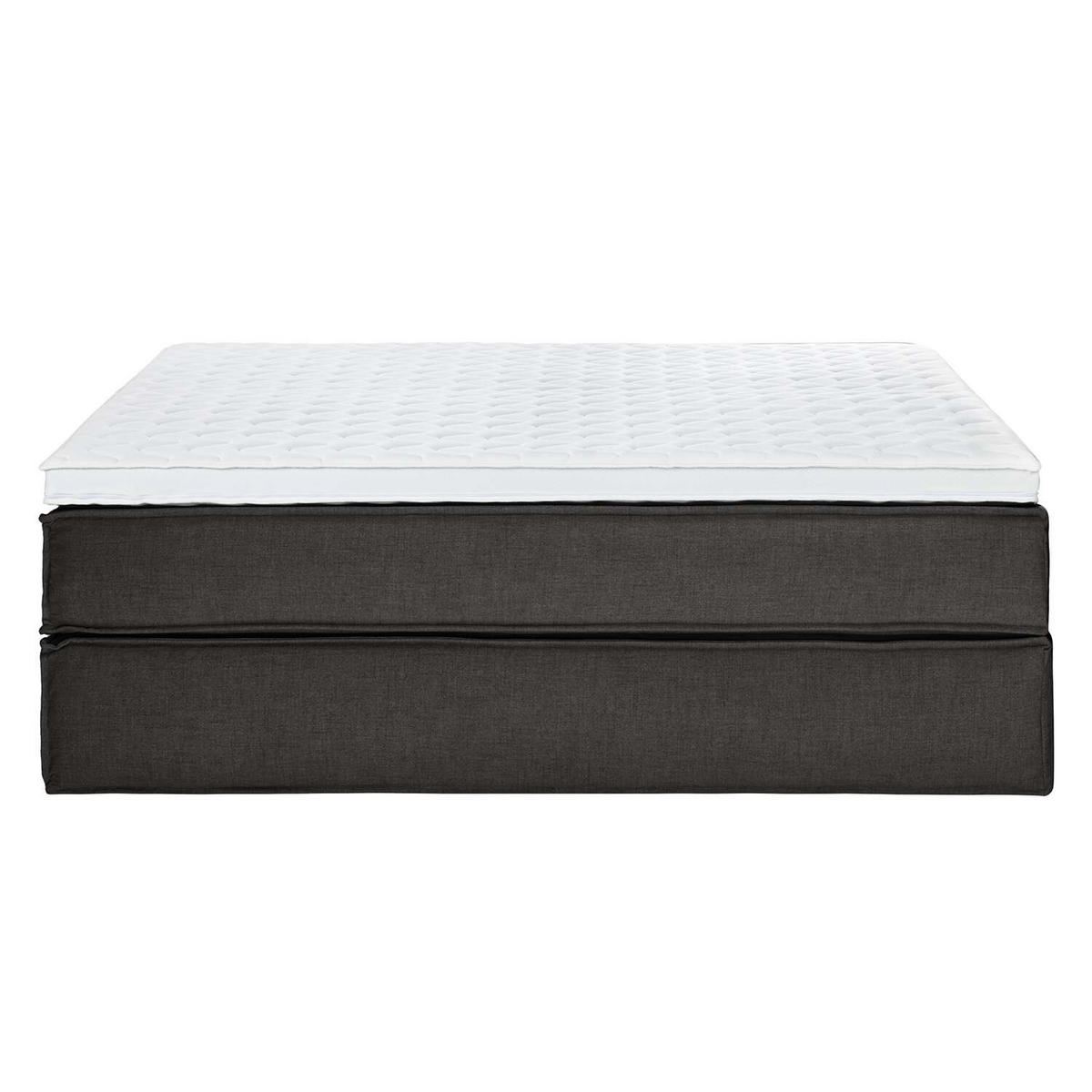 BOXSPRINGBETT 200/200 cm  in Anthrazit  - Anthrazit/Schwarz, Design, Textil (200/200cm) - home24