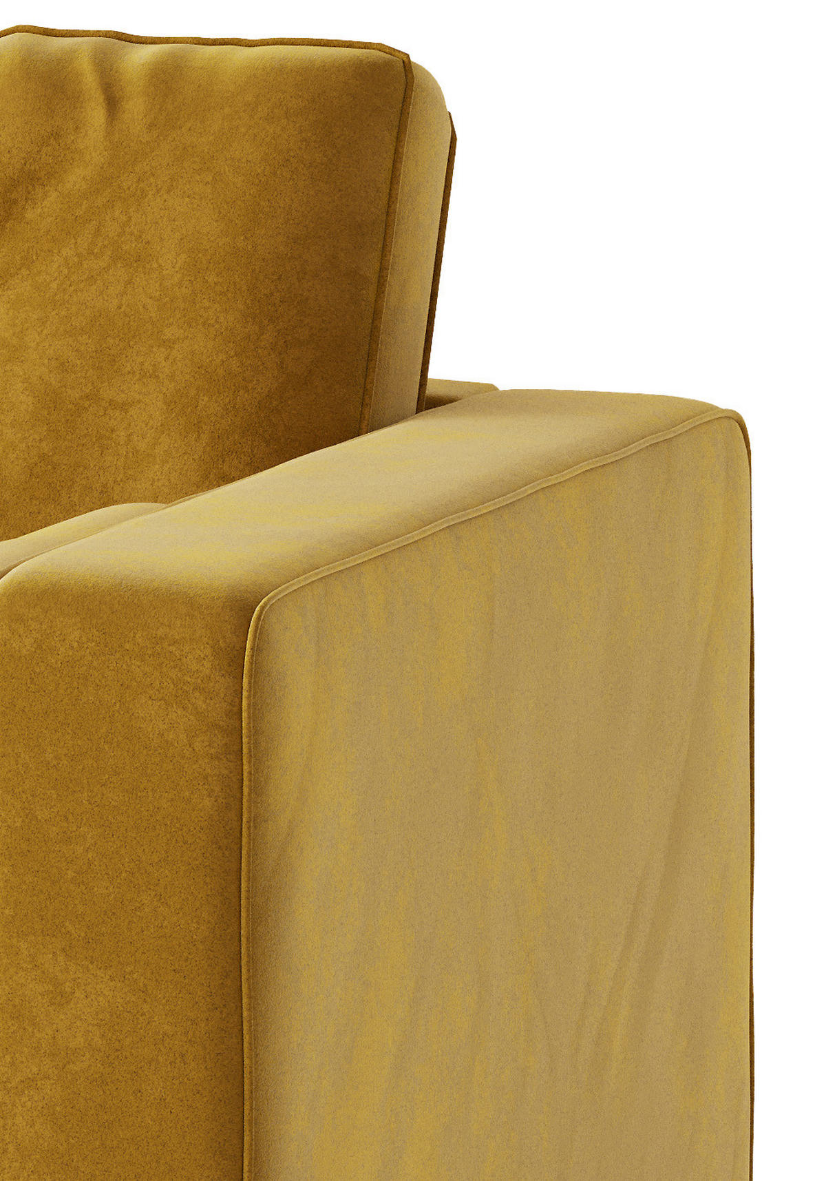 ECKSOFA in Flachgewebe Senfgelb  259/205 cm  - Edelstahlfarben/Gelb, Design, Textil/Metall (259/205cm) - Livetastic