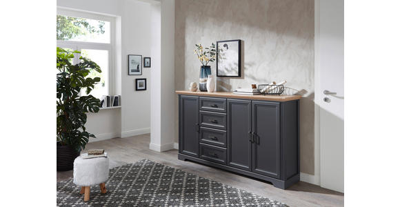 SIDEBOARD  182/102/41 cm 4 Schublade(n)  - Schwarz/Graphitfarben, Design, Holzwerkstoff/Metall (182/102/41cm) - Landscape