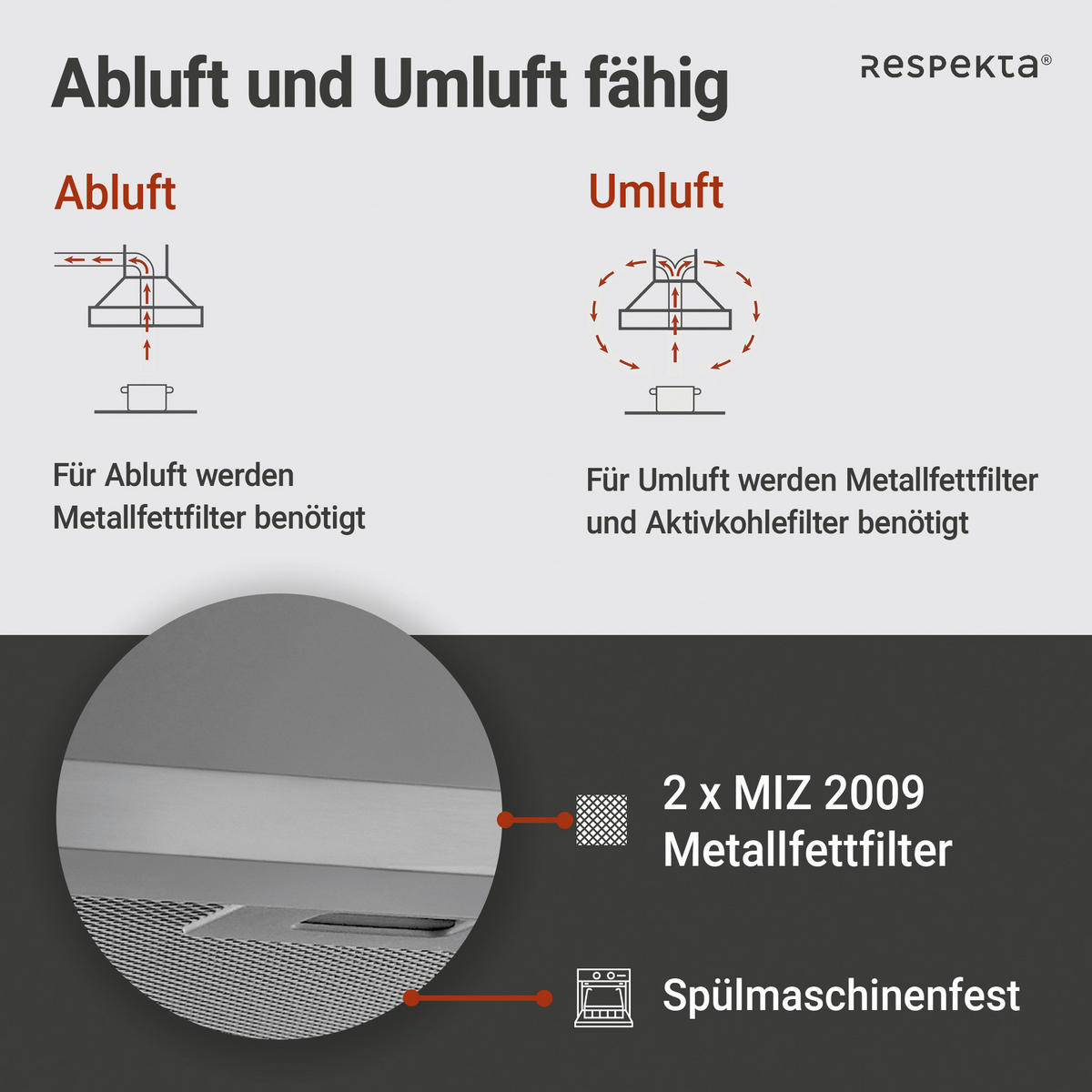 DUNSTABZUGSHAUBE CH22078IXB  - Edelstahlfarben, Trend, Metall (60/70-108/50cm) - Respekta