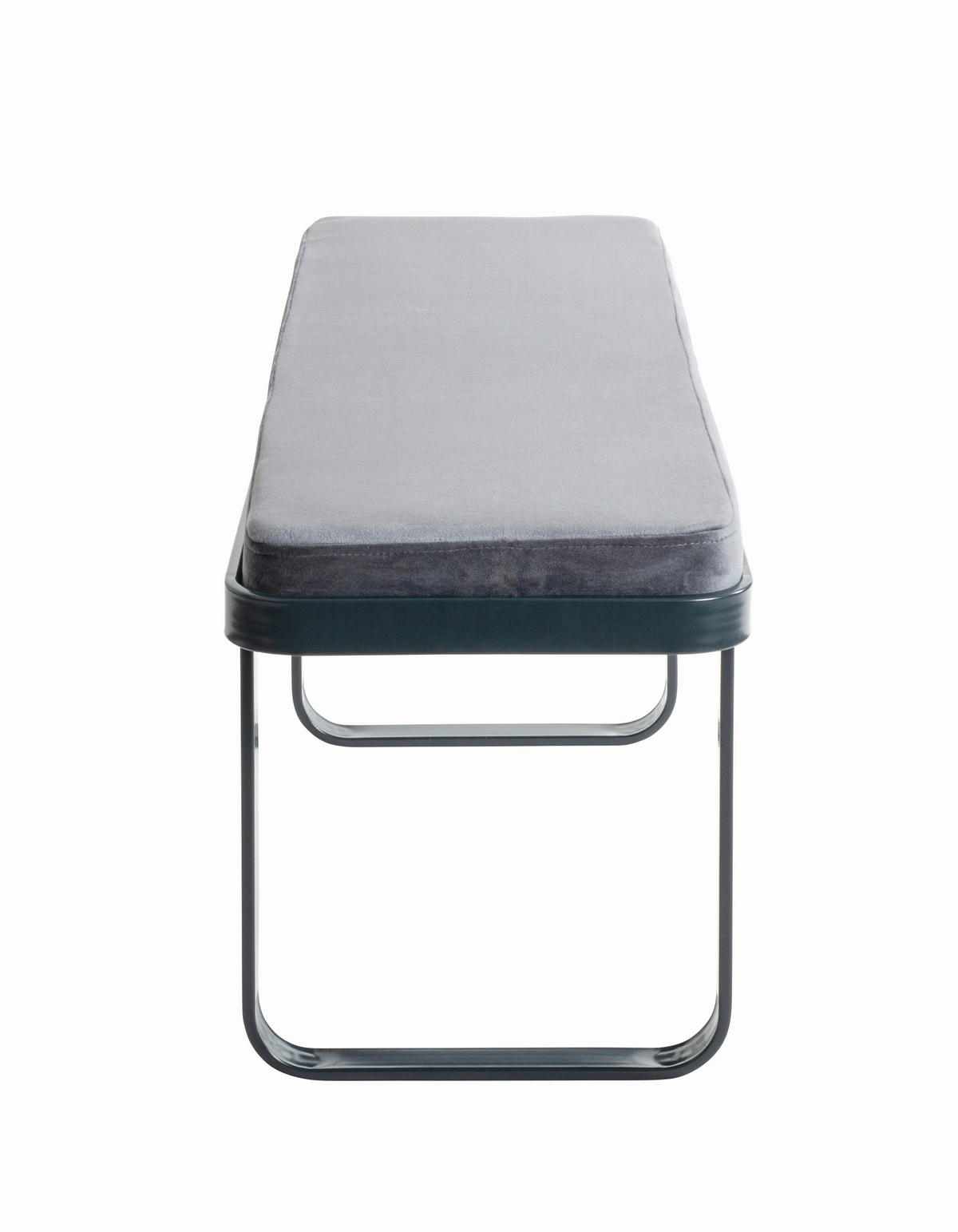 SITZBANK 115/48/36 cm Samt Anthrazit  - Anthrazit, KONVENTIONELL, Textil/Metall (115/48/36cm)