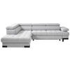 ECKSOFA in Webstoff Silberfarben  - Silberfarben/Schwarz, Modern, Textil/Metall (223/263cm) - Welnova