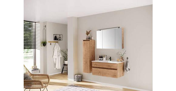 MIDISCHRANK 30,2/116,6/32,5 cm  - Eichefarben, Design, Glas/Holzwerkstoff (30,2/116,6/32,5cm) - Novel