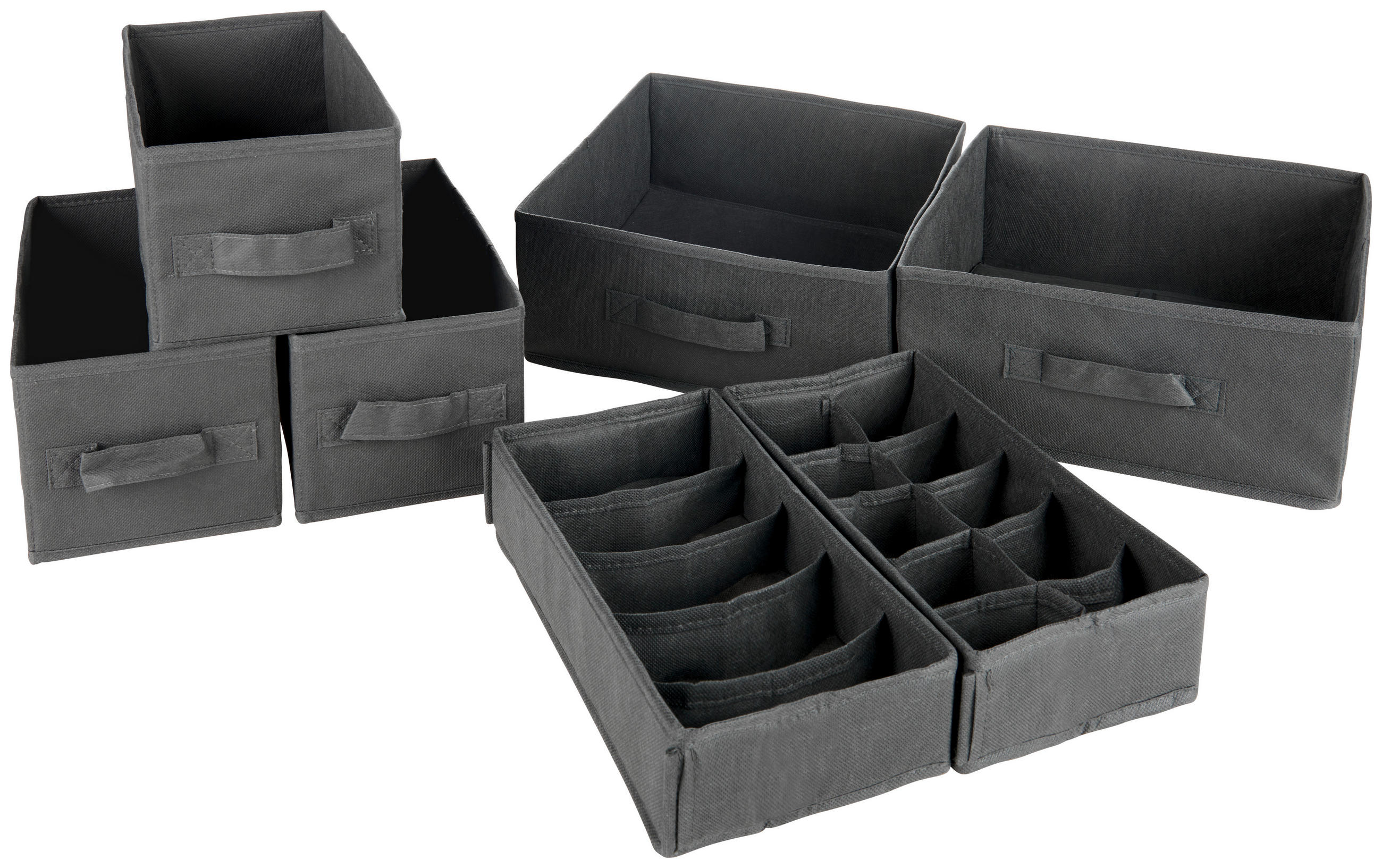 SET KUTIJA ZA ODLAGANJE        - antracit, Basics, karton/tekstil - My Baby Lou