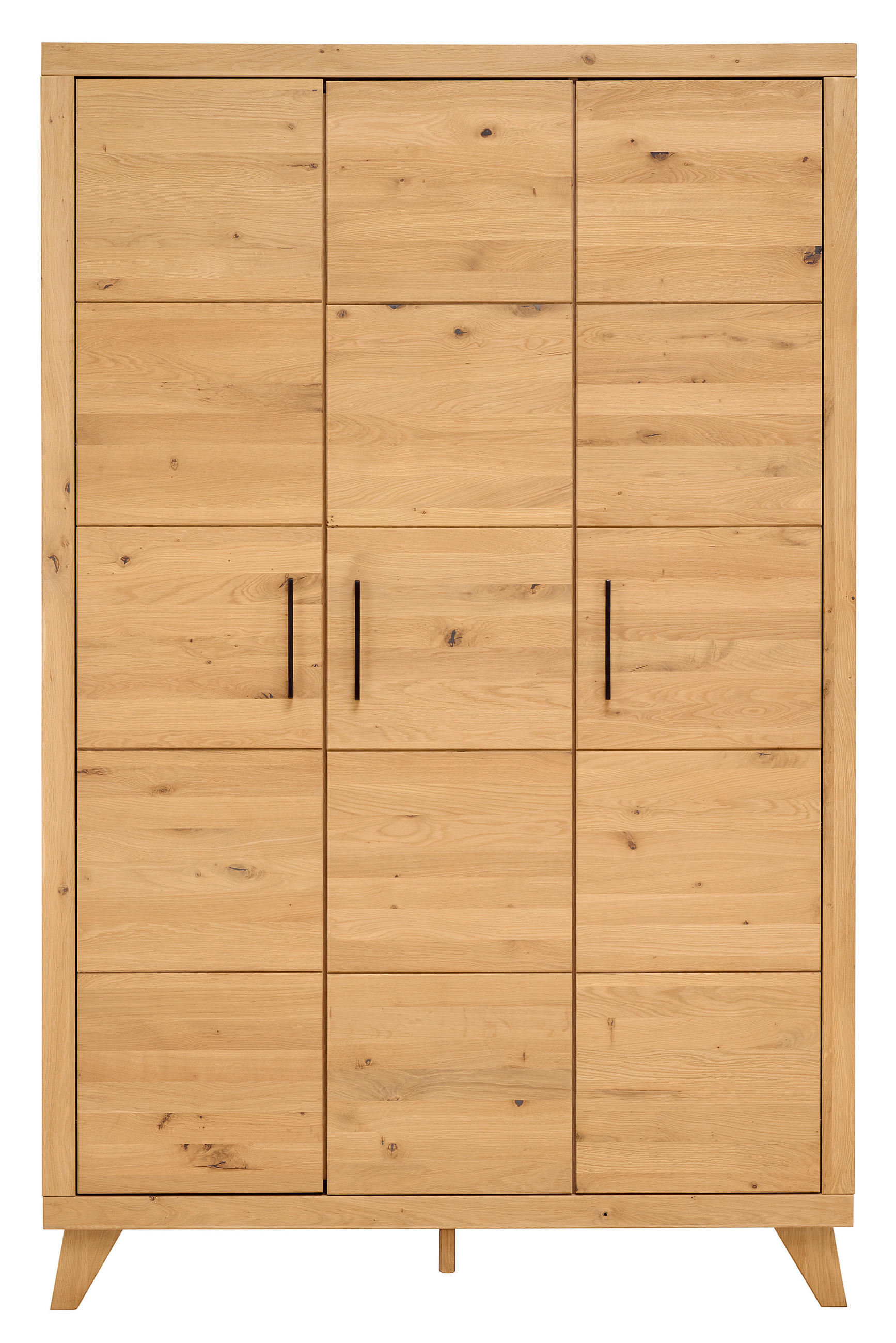 BABYKLEIDERSCHRANK Berta  - Eichefarben/Schwarz, Natur, Holz/Holzwerkstoff (131/206/61cm) - Jimmylee