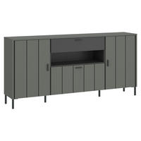 SIDEBOARD SHIRLEY  in 173,2/84,8/40 cm  - Schwarz/Grau, Design, Holzwerkstoff/Kunststoff (173,2/84,8/40cm) - Carryhome