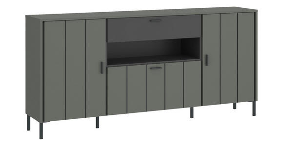 SIDEBOARD SHIRLEY 173,2/84,8/40 cm 1 Schublade(n)  - Schwarz/Grau, Design, Holzwerkstoff/Kunststoff (173,2/84,8/40cm) - Carryhome