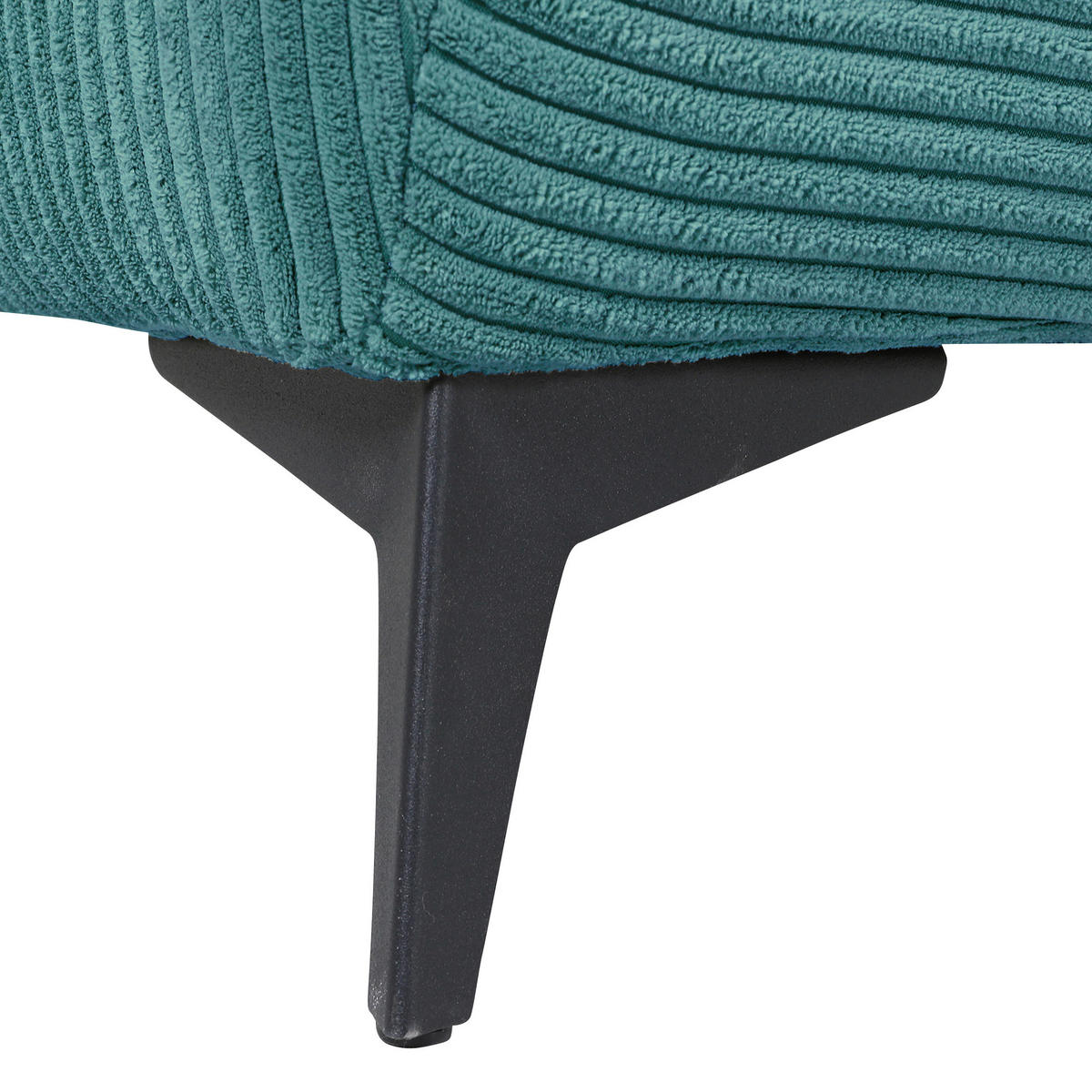 ECKSOFA in Cord Petrol  - Petrol/Schwarz, Konventionell, Textil/Metall (311/176cm) - Carryhome