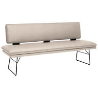 SITZBANK in Metall, Textil Creme, Schwarz  - Creme/Schwarz, Design, Textil/Metall (195/91/65cm) - Dieter Knoll