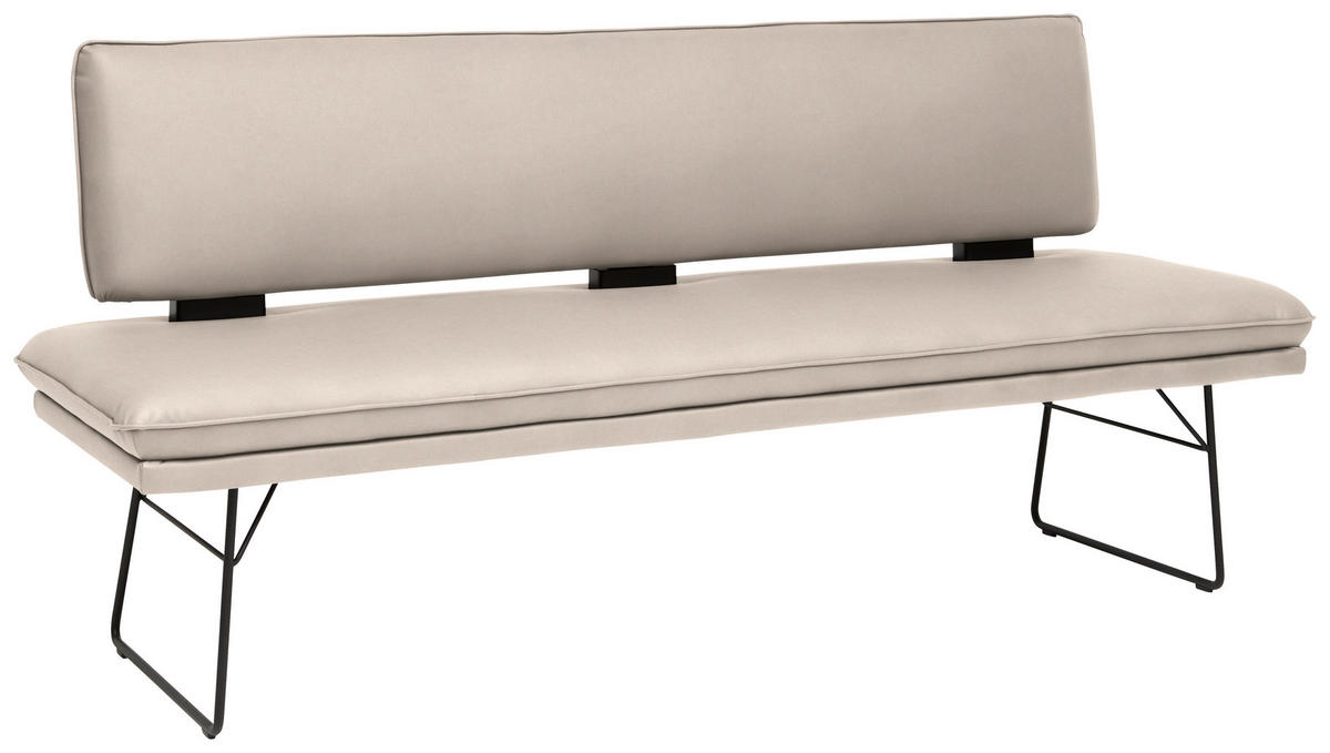 SITZBANK in Metall, Textil Creme, Schwarz  - Creme/Schwarz, Design, Textil/Metall (195/91/65cm) - Dieter Knoll