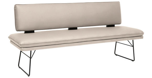 SITZBANK in Metall, Textil Creme, Schwarz  - Creme/Schwarz, Design, Textil/Metall (195/91/65cm) - Dieter Knoll