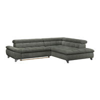 ECKSOFA Grün Chenille  - Chromfarben/Grün, KONVENTIONELL, Textil/Metall (312/234cm) - Livetastic