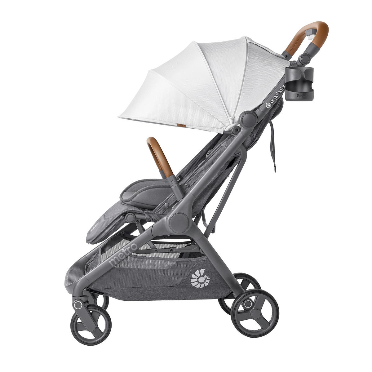 KIŠOBRAN KOLICA  METRO 3 DELUXE  - svetlosiva, Osnovno, metal/tekstil (23/44/56cm) - Ergo Baby
