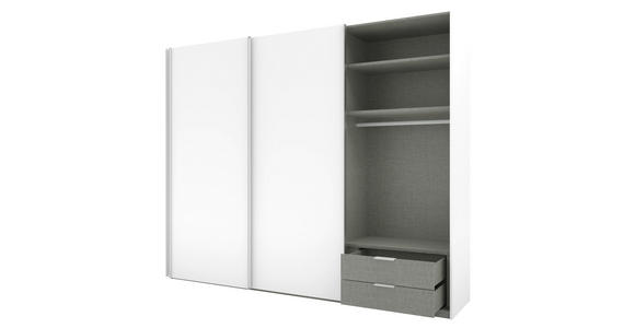 SCHWEBETÜRENSCHRANK  in Weiß  - Alufarben/Weiß, KONVENTIONELL, Holzwerkstoff/Metall (270/223/69cm) - Novel