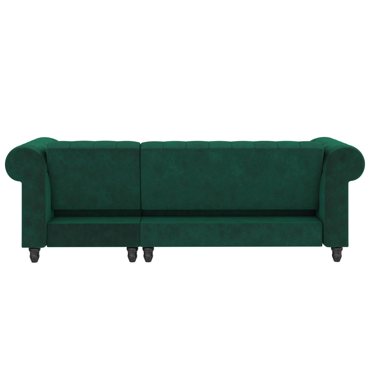 ECKSOFA FIRENZE in Velours Dunkelgrün  - Dunkelgrün/Schwarz, Basics, Holz/Textil (241/154cm) - Livetastic