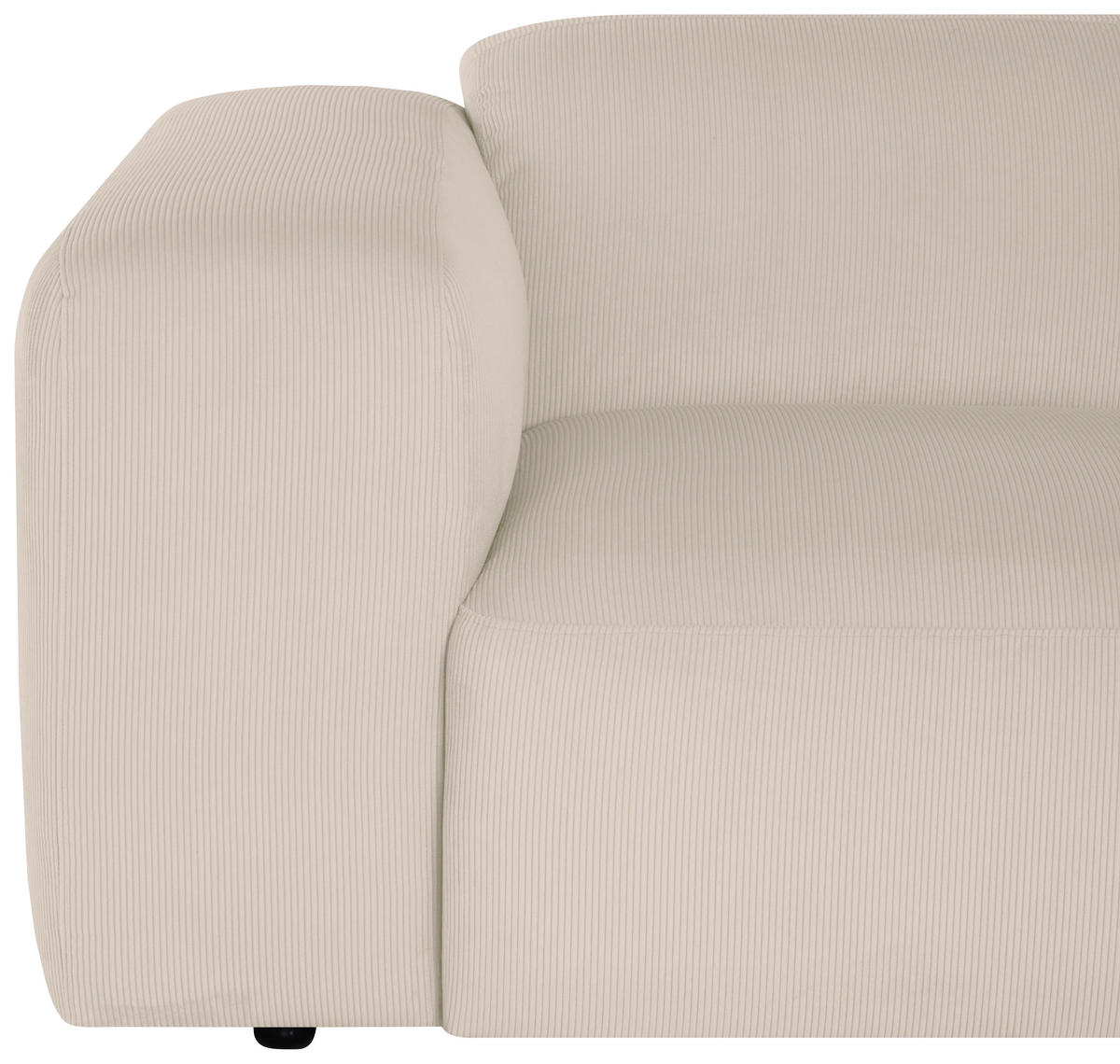 ECKSOFA in Cord Beige  252/170 cm  - Beige/Schwarz, Design, Kunststoff/Textil (252/170cm) - MID.YOU