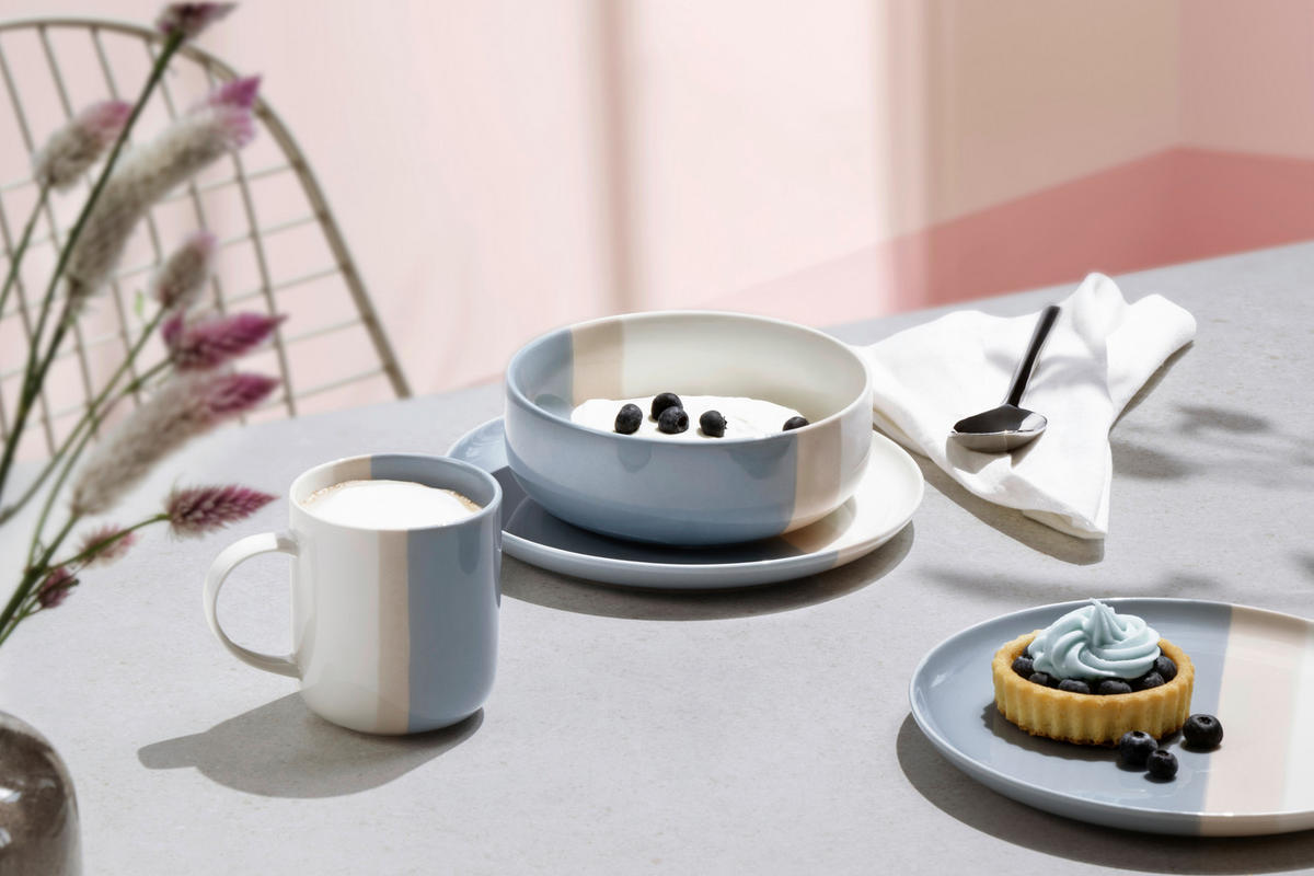 FRÜHSTÜCKSSET PastelPop Blue 12-teilig  - Salbeigrün/Beige, Basics, Keramik - Villeroy & Boch