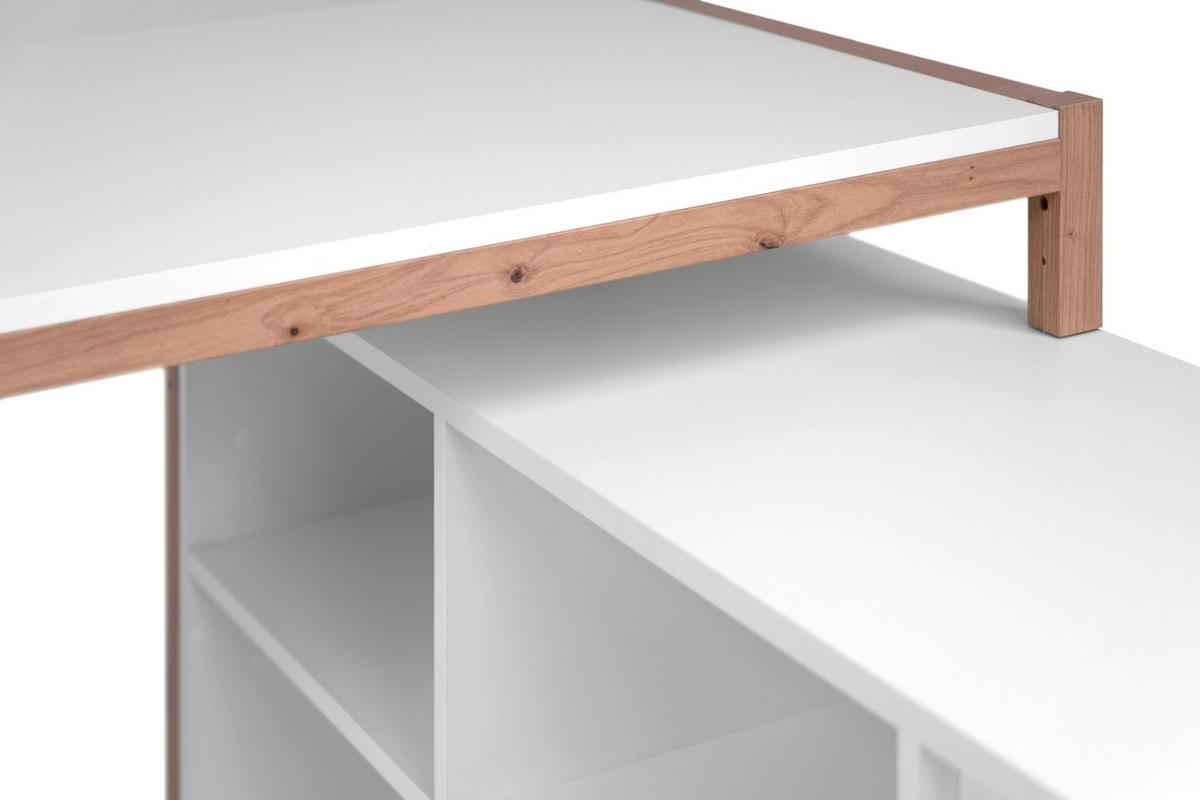 ECKSCHREIBTISCH 139/139/75 cm  in Weiß, Eiche Artisan  - Weiß/Eiche Artisan, MODERN, Holzwerkstoff (139/139/75cm) - MID.YOU