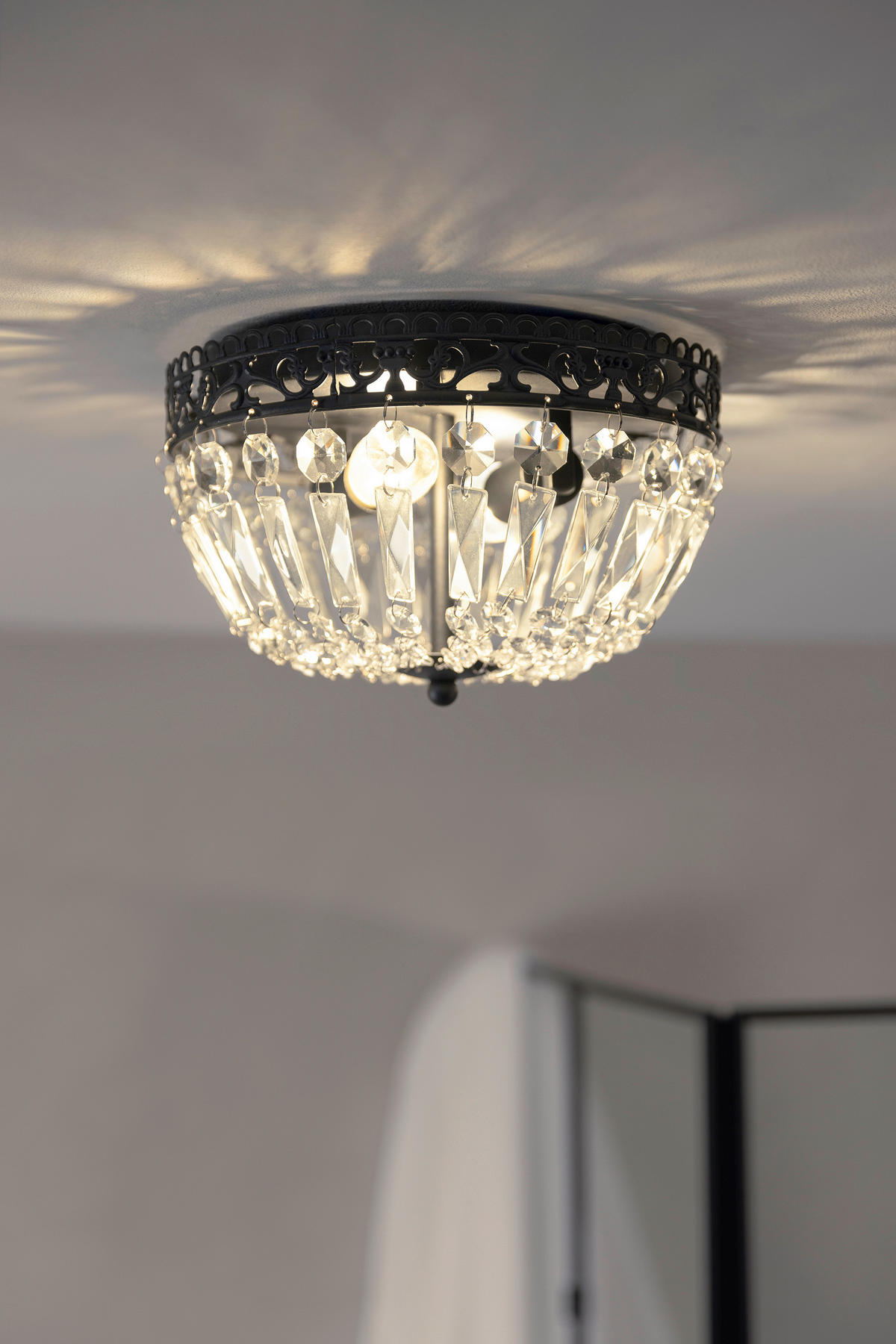 TAKKRONA 25/25/17 cm  - klar/svart, Basics, metall/glas (25/25/17cm) - Markslöjd