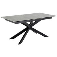 ESSTISCH in Metall, Glas, Keramik 168-210/90/76 cm  - Schwarz/Grau, Design, Glas/Keramik (168-210/90/76cm) - MID.YOU