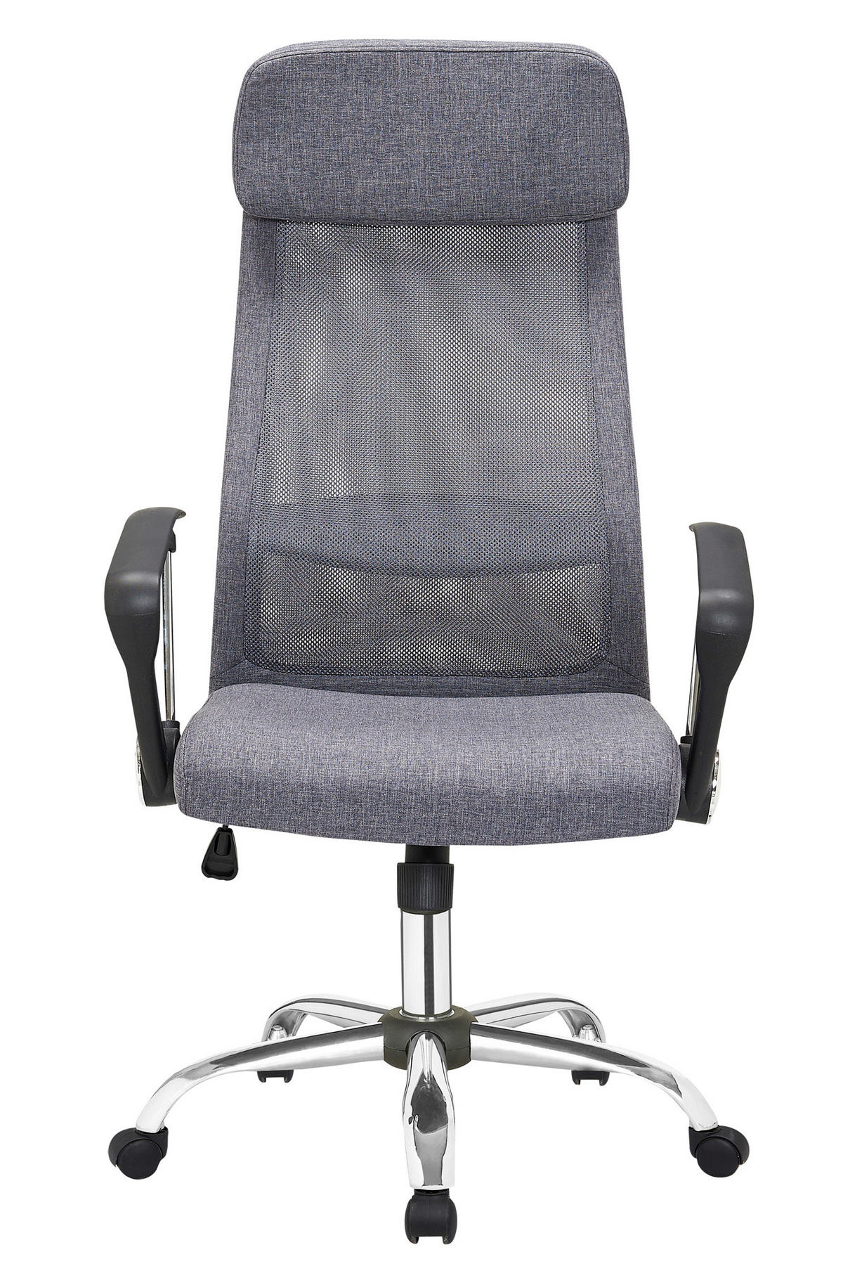 DREHSTUHL Netzbespannung Grau, Silberfarben  - Silberfarben/Schwarz, MODERN, Kunststoff/Textil (62/118/60cm) - Livetastic