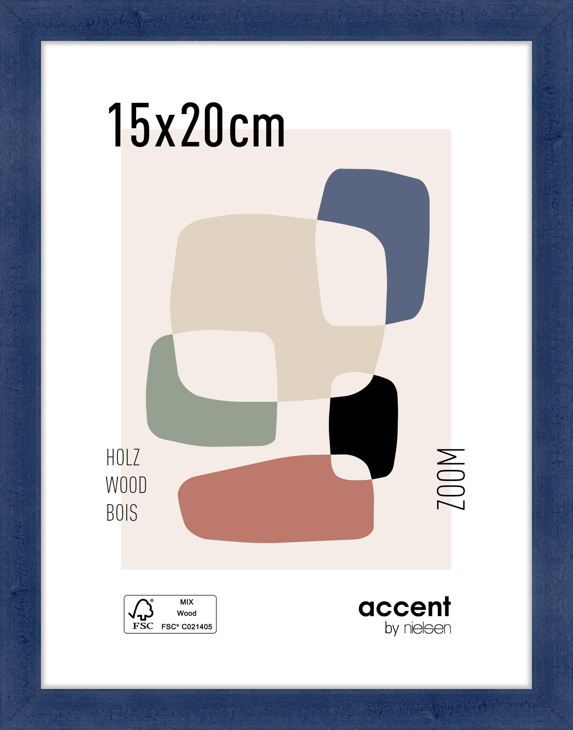 BILDERRAHMEN 15/20 cm  - Dunkelblau, Basics, Holz (15/20cm) - Nielsen